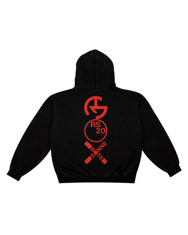 RS 20 YEARS LOGO HOODIE BLACK / RED